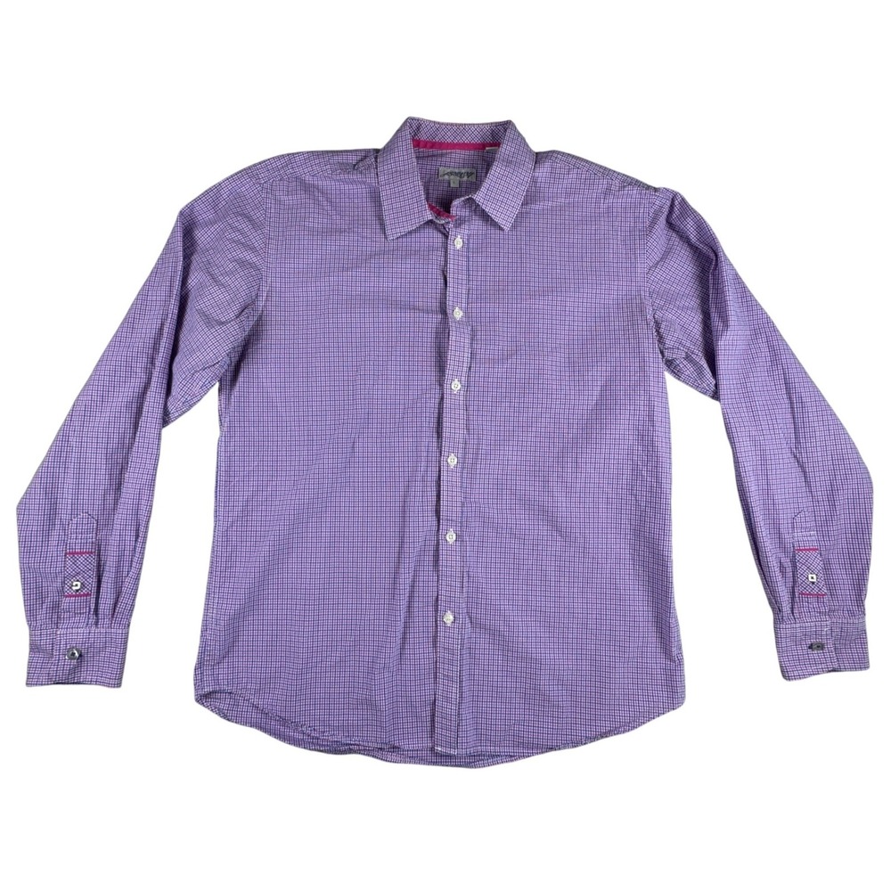 Jeremy Argyle Mens Classic Fit Gingham Check Long Sleeve‎ Button Up Shirt Size L